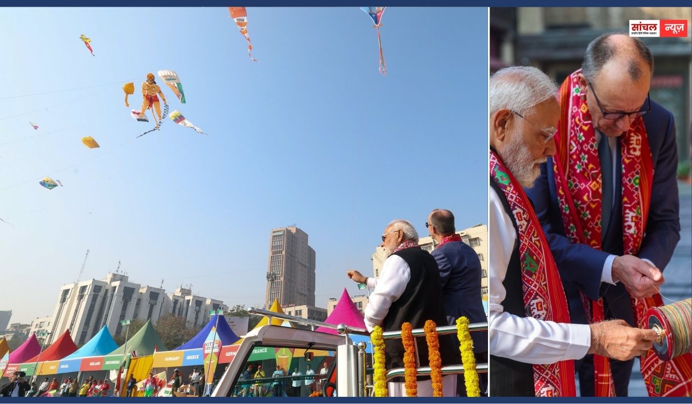 जर्मनी के चांसलर फ्रेडरिक मेर्ज़ का भारत दौरा, साबरमती आश्रम में राष्ट्रपिता महात्मा गांधी को पुष्पांजलि, दोनों ने उड़ाई हनुमान जी वाली पतंग जर्मनी के चांसलर फ्रेडरिक मेर्ज़ का भारत दौरा, साबरमती आश्रम में राष्ट्रपिता महात्मा गांधी को पुष्पांजलि, दोनों ने उड़ाई हनुमान जी वाली पतंग