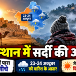 राजस्थान में सर्दी की आहट: 15 जिलों में पारा 20 डिग्री से नीचे, माउंट आबू 14.3 डिग्री; 23-24 अक्टूबर को बारिश और तेज हवाओं की संभावना