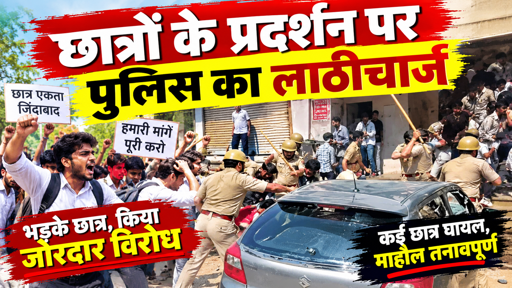 जयपुर में कलाम कोचिंग के टीचर द्वारा छात्र की बेरहमी से पिटाई पर बवाल: छात्रों के प्रदर्शन पर पुलिस का लाठीचार्ज, भगदड़ के बीच छात्र नेता मनोज मीणा हिरासत में
