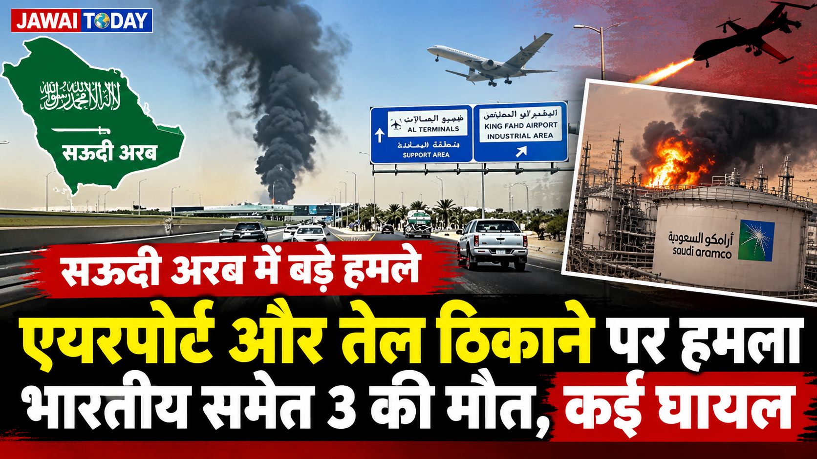 सऊदी अरब में एयरपोर्ट और अरामको तेल क्षेत्र पर हमले, भारतीय नागरिक की मौत; कई घायल, उड़ानों के रास्ते बदले